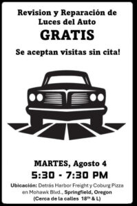 Espanol Spanish repair auto gratis free eugene